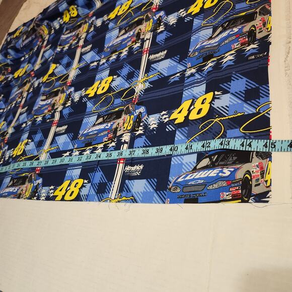NASCAR Fabric Lot Of 2 Patterns Dale Earnhardt 2002 Jimmy Johnson Vintage Sewing - Picture 1 of 13